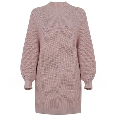 China Anti-wrinkle Fashion Women Designer New Elegant Turtleneck Long Sleeve Knit Sweater Dress for sale