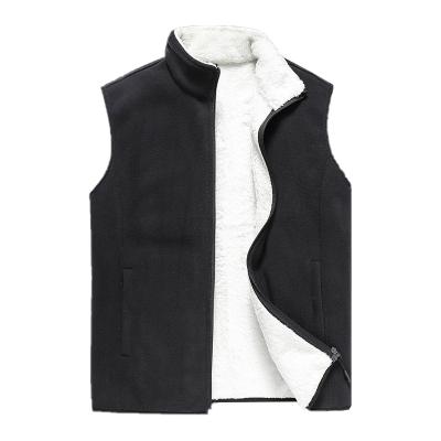 China Hot-selling New Fashion Anti-wrinkle Solid Men's Thick Warm Fleece Striped Winter Vest Men Casual for sale