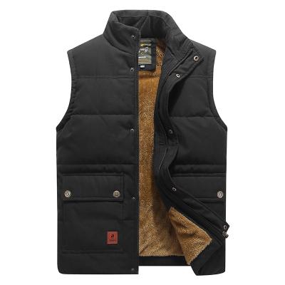 China Thermal Storage To Keep Warm / Soft Latest Winter Mens Fabric Vests Warm Outdoor Cotton Vest Thick Fleece Lined Sleeveless Jacket for sale