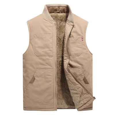 China Thermal storage to keep warm/light and fluffy/the original material/concise collar/comfortable big edge functional utility vest/pocket comfortable outdoor military cargo vests&waistcoats cotton men anti-theft inner pocket for sale