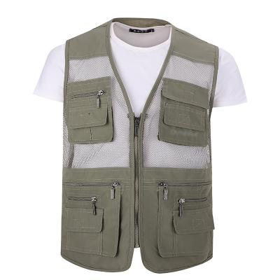 China QUICK DRY Multi-Pocket Fishing Fly Vests Outdoor Quick Drying Vest Hunting Hiking Men's Sleeveless Vests And Vests Vests for sale