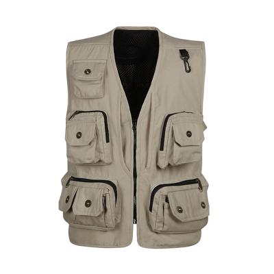 China Outdoor Hunting Fishing Safari Vest Sleeveless Breathable Multi Pockets Custom Utility Waistcoat Light Weight for sale