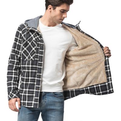 China Factory direct sales men's fashion hoodies breathable sherpa fleece striped shirt jacket casual coat daily life for sale