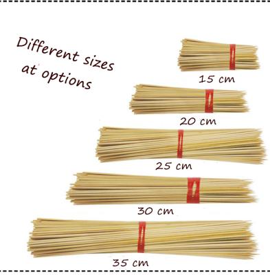 China Easily cleaned 35-40cm long square marshmallow bamboo skewers, wholesale bamboo skewers for sale