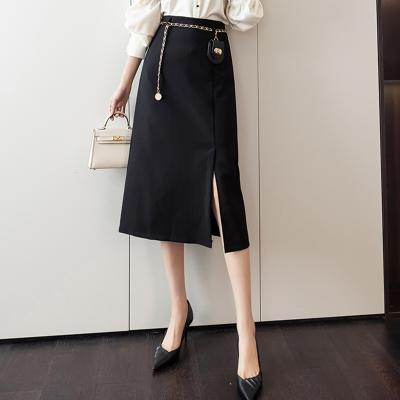 China 2022 Elegant spring office cotton anti-static pencil wear black skirt sequin skirt women skirt women's dress for sale