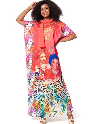 China Hot Sale 2022Summer African Loungewear Scarf Africa Abaya Orange Loose Viable Clothing African Dress for sale