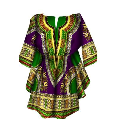 China Africa Clothing Girls Dresses Dashiki Amazone Waist Supplier Lantern Waist Golden Colorful Tight Shirt Short Dashiki Ethnic Dresses for sale