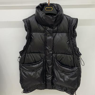 China Fashionable European Fashionable Women Down Vest Light White Duck Down Jackets Female Plus Size Loose Vest Coats Puff Sleeve Girls Coats for sale