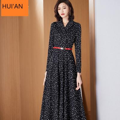 China 2022 viable hot sale polka dot plus size african women fashion dresses casual elegant ankle-length women a line clothing for sale