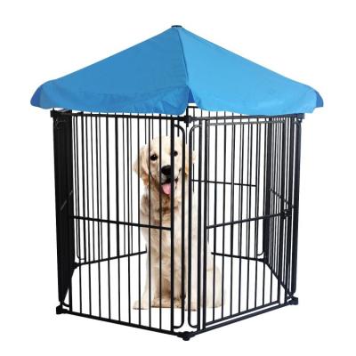 China Wholesale Breathable Aluminum Durable Stainless Steel Metal Safety Dog Play Pen With Canopy for sale