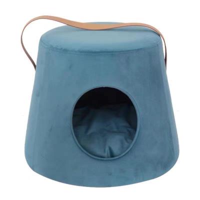 China Pet Cat Houses Breathable Good Quality Wholesale Customized Luxury Suede Cat Pet House for sale