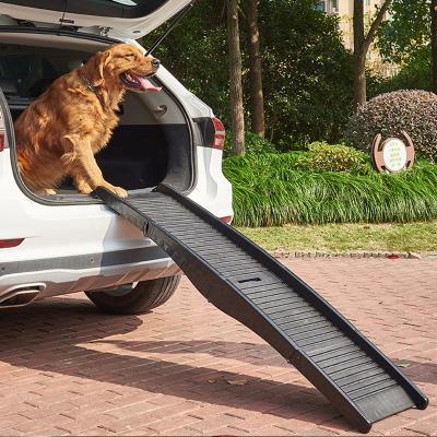 China Dogs 3 Seats Plastic Pet Ramp Folded Folding Dog Ramp For Trucks Cars for sale