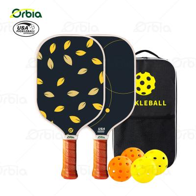 China Customized Orbia Carbon Fiber Surface Polypropylene Honeycomb Core 2 Pickleball Paddles Set Pickleball Set With Bag Heaps for sale