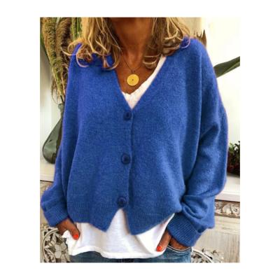 China Pattern Type: Solid Sleeve Type: Long Sleeve Sizes: Natural Elasticity: Stretchy Thickness: Mid-weight Material: V-Neck Knitted Warm Cashmere Material Accepts Customization Simple Cardigan Sweater Women for sale