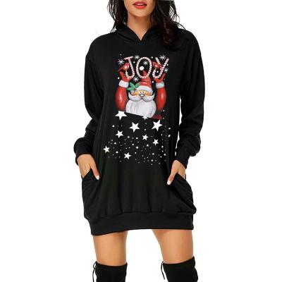 China Wholesale Christmas Women's Anti-wrinkle Fashion Sweater Mini Skirt Casual Street Shooting Hoodie Pullover Sweater for sale