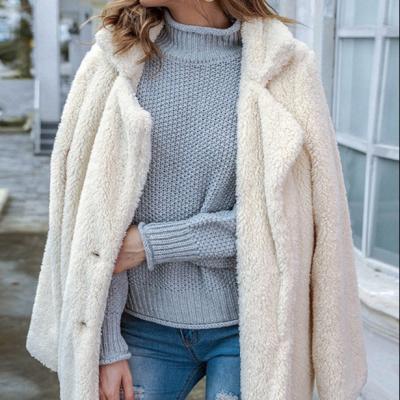 China Viable Wholesale Ladies Sheath Long Winter Shawl Collar Shift Casual Outerwear Women Buttoned Woolen Coat for sale