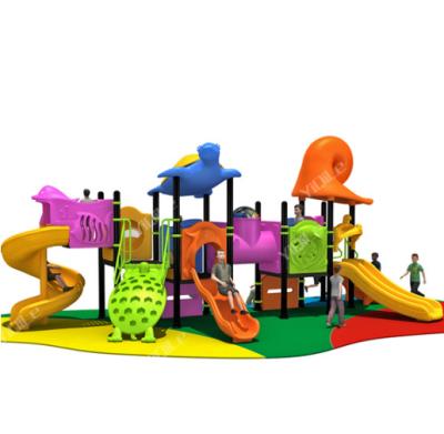 China Plastic Animal Shape Slide World Sea Theme Playground Kids Outdoor Playground for sale