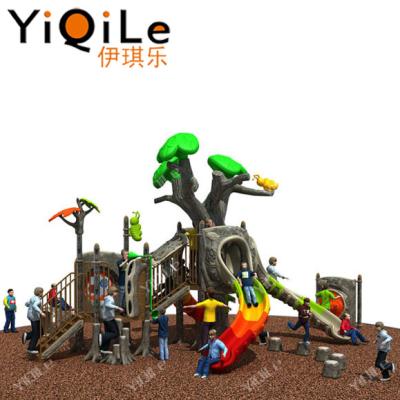 China Bring Happiness YIQILE Fiberglass Tree Pots Kids Slide Outdoor Playground Equipment Forest Equipment for sale