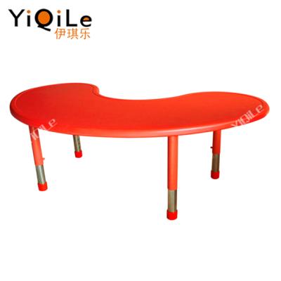 China Eco-friendly Colorful Plastic Moon Table Study Table For Kids Tables Chair Sets for sale