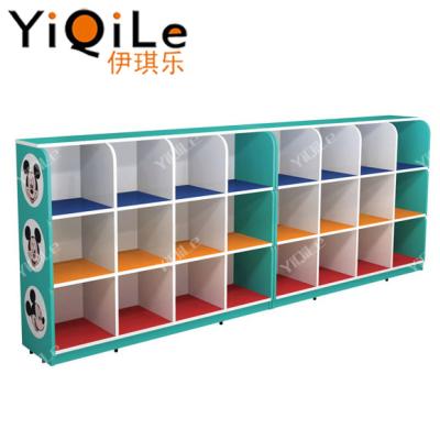 China Mordern Baby Cabinets Colorful Wooden Useful Baby Cabinet Solid Preschool Bag Shelves for sale