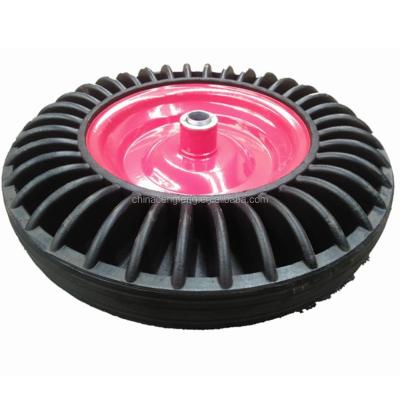 China No Flat Solid Rubber Wheel 16x4.00-8 16 Inch Solid Rubber Tire 400-8 for sale