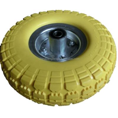 China Building Material Shops Flat Hand Truck Tire 3.50-4 PU Foam Freewheel for sale