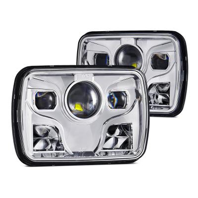 China Inch of the 5x7 7x6 truck led the rectangular replacement of headlights for the beam headlight sealed by cherokee beam of the yj xj hi/low for sale