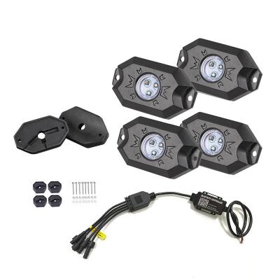 China Universal Hot Selling RGB LED Rock Lights Decorative Underglow Car Wheel Light Waterproof For Truck UTV ATV Offroad Boat for sale