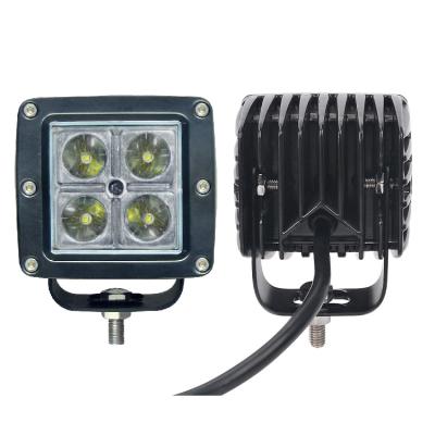 China 12W Led Waterproof Lighting Die-cast Aluminum Housing Light Bar LED Work Light Cube Spot Flood Beam 3 Inch Spot Pods Driving Lights for sale