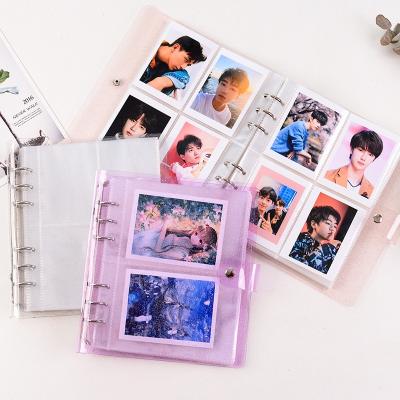 China Clear Clear Loose Leaf Zipper Zipper Lock Photo Album With 30 Pockets A5 Inner Ring Binder PP Sleeve 120 PP PVC Custom kpop Photo Card Album for sale