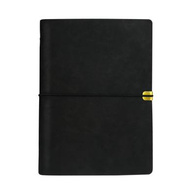 China Creative Custom Design A5 PU Leather Notebook Planner Elastic Band A5 Loose Leaf Notebook Business Eco-friendly Paper Soft Cover Notebooks for sale