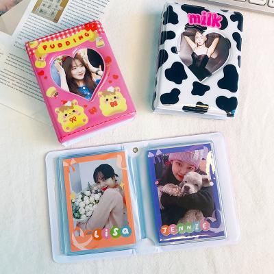 China Bear& rabbit ; cow& cake ; hamster& 3 Inch 40 Pack Card Mini Photo Album Hollow Heart Shaped Pudding Style Card Album 3 Inch 40 Korean Cute Polaroid Pockets Album for sale