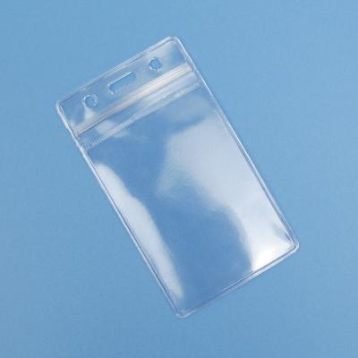 China Durable Waterproof Transparent Plastic Card Holder Cover Zipper Clear PVC Cover Device For Business Cards for sale