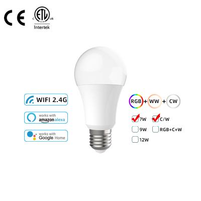 China Alexa Voice Control 7W E26 E27 B22 RGB Dimmable China Tuya Google Home Lamp WiFi LED Light Wifi Bulb Smart Music Lights LED Lamp TB81-W for sale