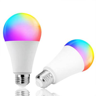 China Alexa Tuya Google Home Dimmable A60 7W RGB E26 E27 B22 Wifi Smart Rgb+CCT Bulb Residential Lamp for sale