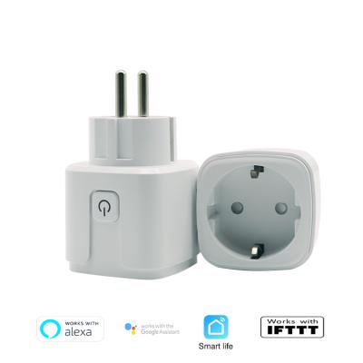 China Digital Tuya WiFi Socket 16A EU Standard 2 Pin Plug Wireless Mini Smart Socket Residential / Multipurpose WiFi EU for sale