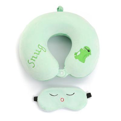 China New Cartoon Musical Travel Car Flat Neck With Eye Mask Fruit Lovely Embroidered Neck U Shaped Pillow for sale