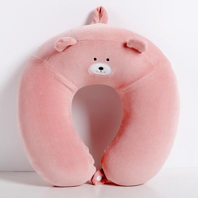 China Wholesale U Shaped Memory Anti-Static Round Cotton Neck Pillow Travel Pillow Cotton Memory Pillow for sale