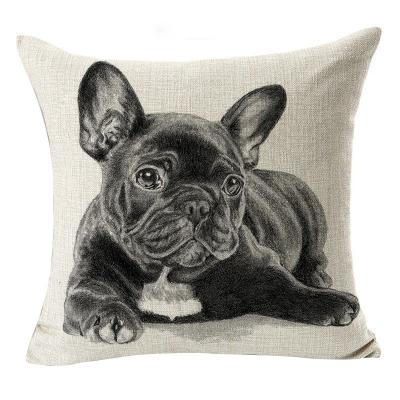 China Law Anti-Static Cute Dog Animal Series Pillow Case Home Sofa Cushion Pillow Manufacturer Fight Canvas Wholesale for sale