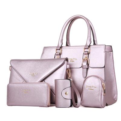 China Wholesale Cheap 5 Piece Set Fashion PU Leather Main Case Cartera Tote Bag Handbags Leather Handbag With Custom Logo for sale