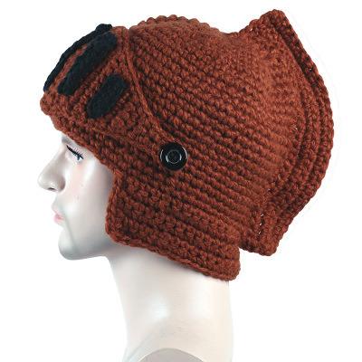 China 2021 COMMON Roman Knight Knitted Gladiator Hats Winter Hats Handmade Knitted Wholesale Hat For Men for sale