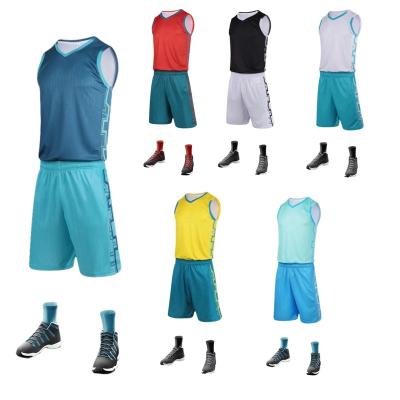 China Wholesale Custom Made High Quality Breathable Polyester Mesh Set Basketball Cloth Basketball Uniform for sale