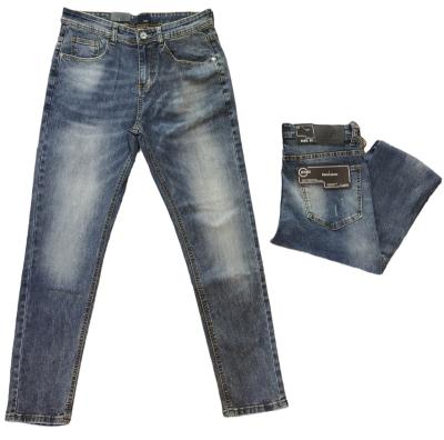 China Sustainable Wholesale Blue Retro Washed Straight Mens Jeans for sale