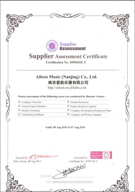 BV Certification - Aileen Music Co.,Ltd.