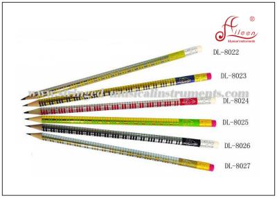 China Music Related Gifts Colorful Wood Pencil With Eraser For Students Writing for sale