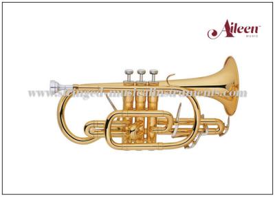 China Brass lacquered 2pcs reinforced trigger China Cornet with Premium case (CN8712G) for sale