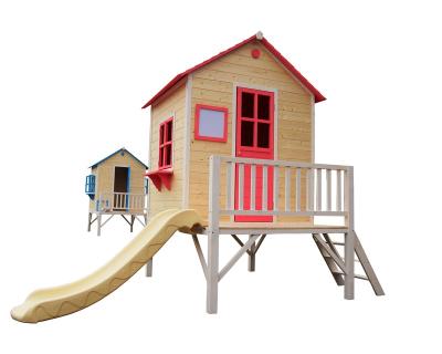 China Easily Assembled Indoor Playground Wooden Kids House Game Set With New Slide Mushroom House Equipment for sale