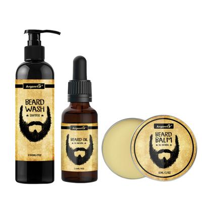 China Moisturizing ARGANRRO Private Label Men Beard Shampoo Wash Kit Care Set For Beard To Protect To Sofen And Moisturize for sale