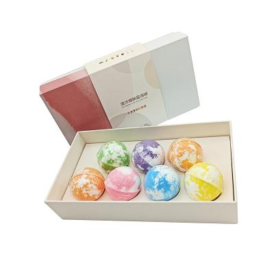 China Colorful SPA/home/travel/bath/feet bath bomb set 35g*7PCS OEM customized herbal foot bath ball bath bomb gift set 'essential oil for sale