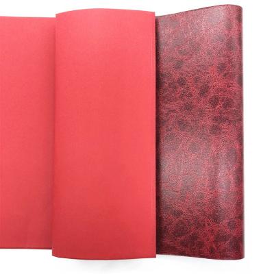 China Anti Curl Paper Leatherette PE Laminated Paper Plain Aluminum Foil Textured Embossed Leatherette Paper for sale